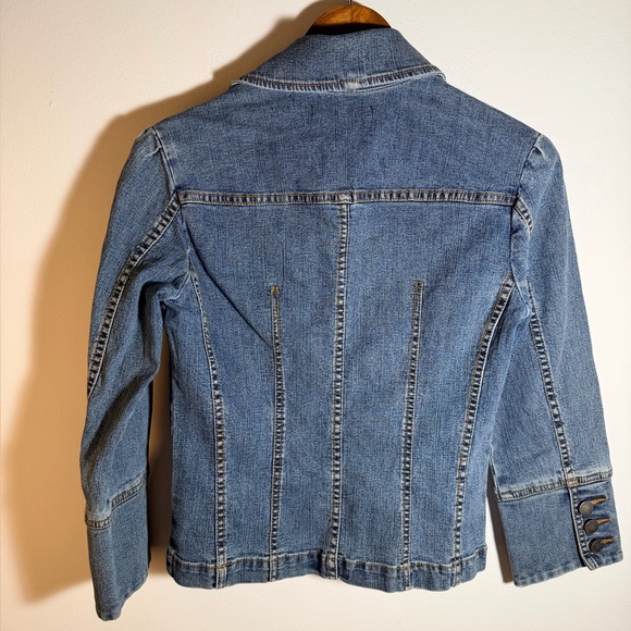 Parallel Blue Denim Jacket with Colorful Embroidery - Picture 5 of 5